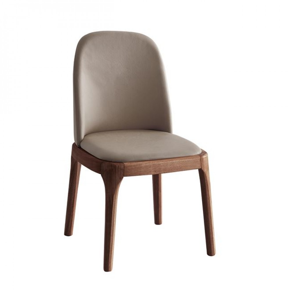 Καρέκλα "VISTA" από ξύλο/pu σε χρώμα καρυδί/καπουτσίνο 57x46x88