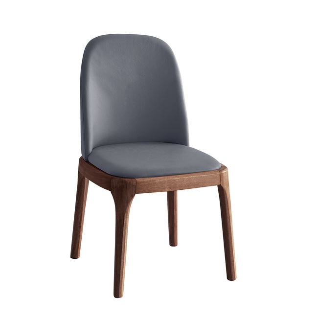 Καρέκλα "VISTA" από ξύλο/pu σε καρυδί/ανθρακί χρώμα 57x46x88