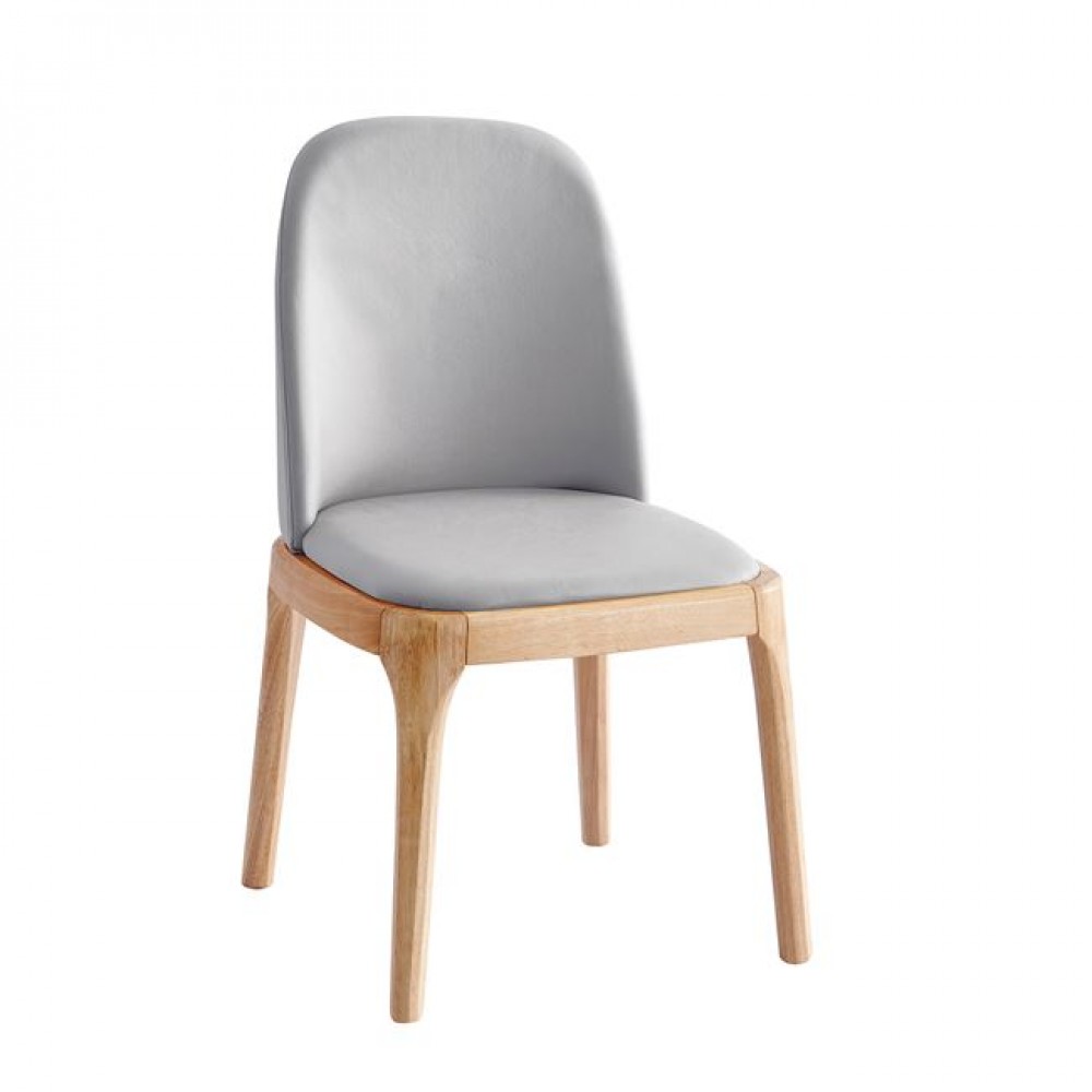 Καρέκλα "VISTA" από ξύλο/pu σε oak/γκρι χρώμα 57x46x88