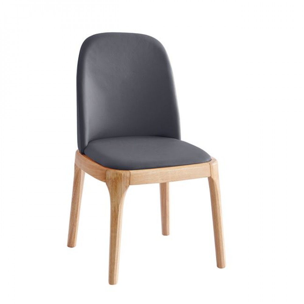 Καρέκλα "VISTA" από ξύλο/pu σε oak/σκούρο γκρι χρώμα 57x46x88