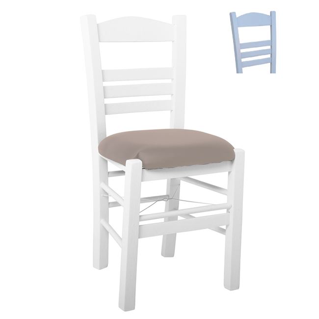 Καρέκλα "ΣΙΦΝΟΣ" από ξύλο/pu σε χρώμα γκρι/καπουτσίνο 41x45x88