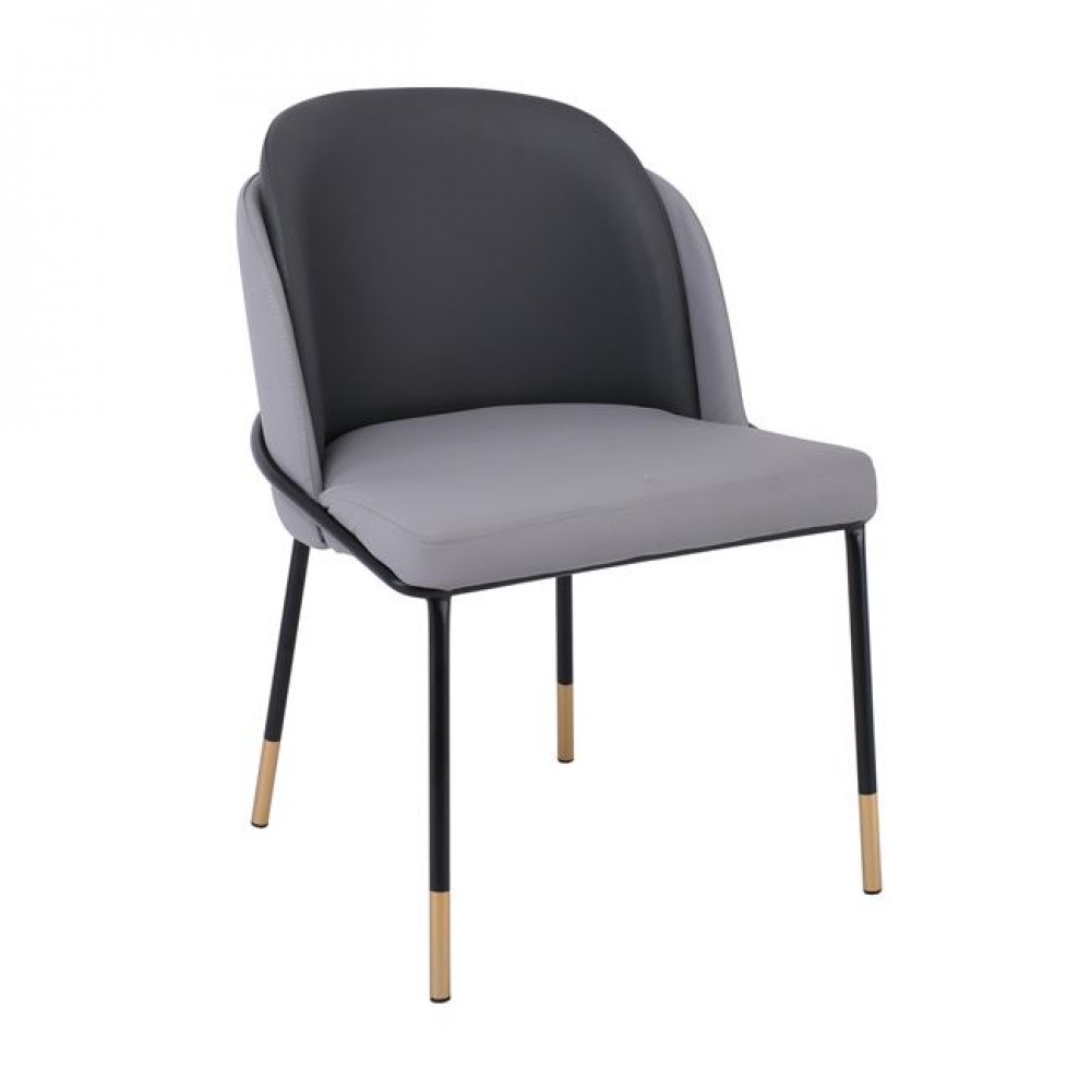 Καρέκλα τραπεζαρίας "SELECT" από μέταλλο/pu σε μαύρο/γκρι χρώμα 56x54x78