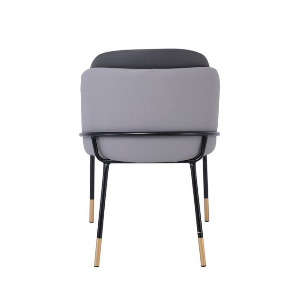 Καρέκλα τραπεζαρίας "SELECT" από μέταλλο/pu σε μαύρο/γκρι χρώμα 56x54x78