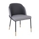 Καρέκλα τραπεζαρίας "SELECT" από μέταλλο/pu σε μαύρο/γκρι χρώμα 56x54x78