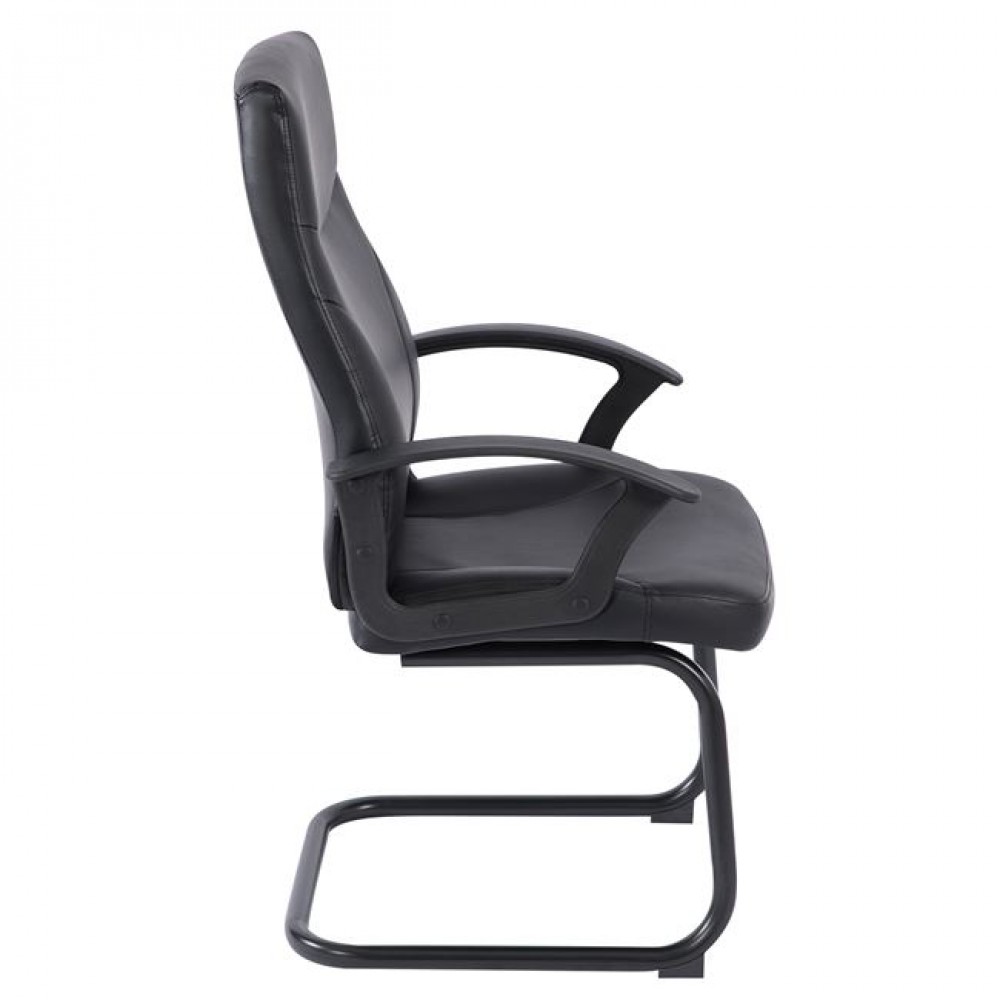 Πολυθρόνα επισκέπτη από τεχνόδερμα σε χρώμα μαύρο 60x64x100