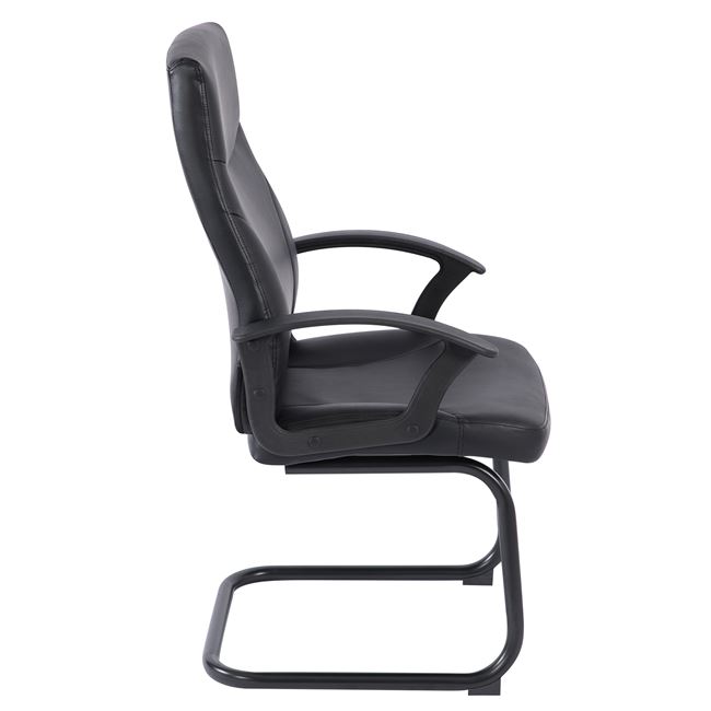 Πολυθρόνα επισκέπτη από τεχνόδερμα σε χρώμα μαύρο 60x64x100