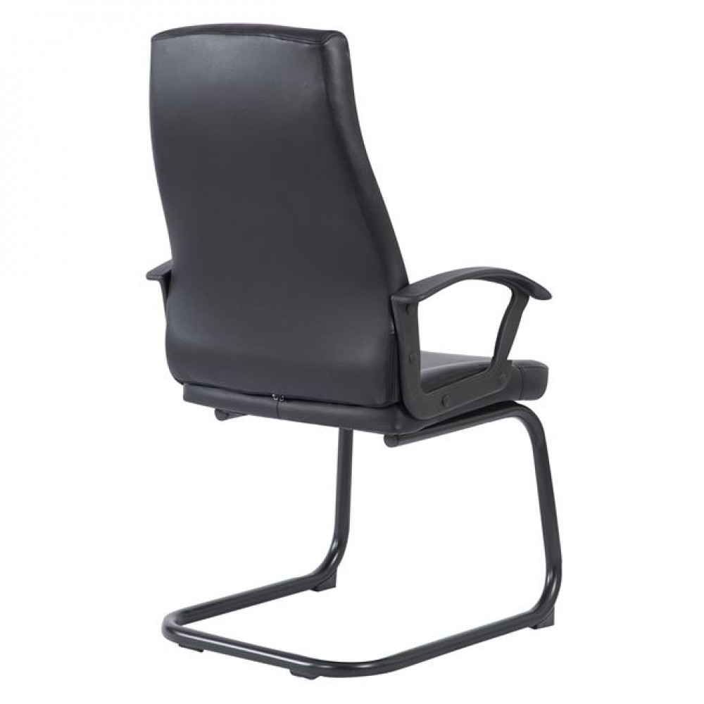 Πολυθρόνα επισκέπτη από τεχνόδερμα σε χρώμα μαύρο 60x64x100