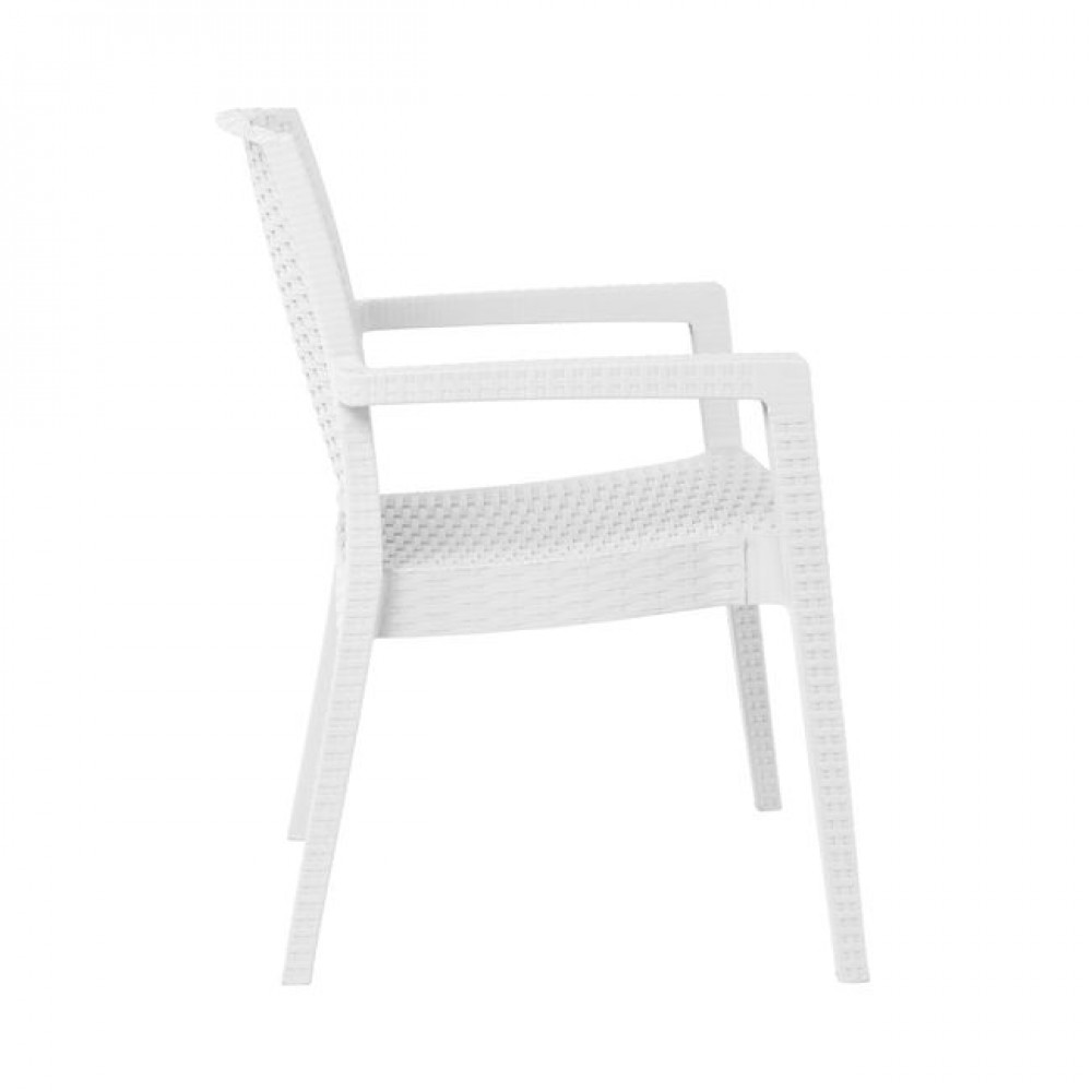 Πολυθρόνα εξωτερικού χώρου "LORA" από PP σε λευκό χρώμα 58x61x87