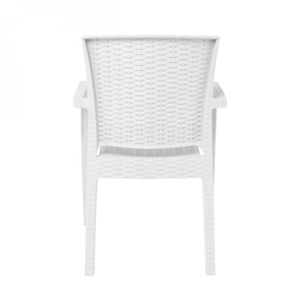 Πολυθρόνα εξωτερικού χώρου "LORA" από PP σε λευκό χρώμα 58x61x87