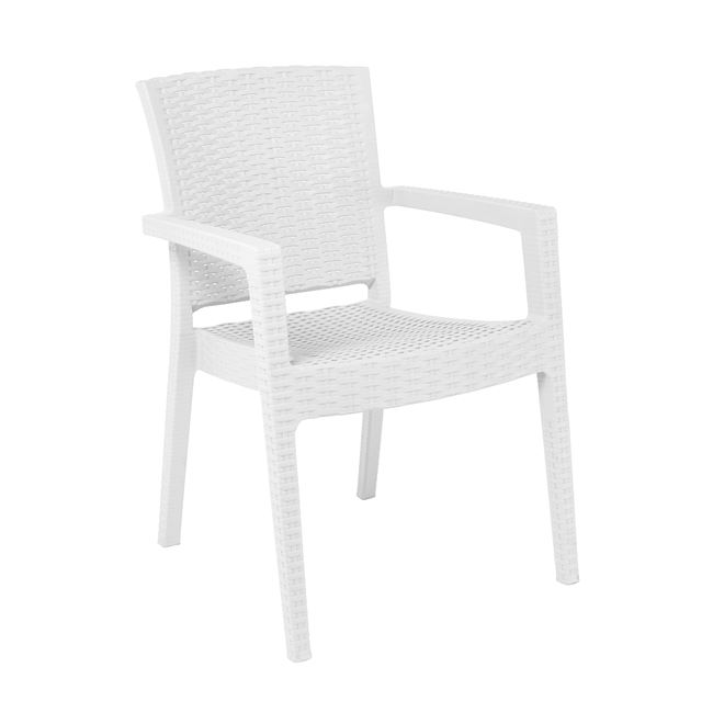 Πολυθρόνα εξωτερικού χώρου "LORA" από PP σε λευκό χρώμα 58x61x87