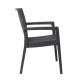 Πολυθρόνα κήπου "LORA" στοιβαζόμενη από πολυπροπυλένιο σε ανθρακί χρώμα 58x61x87