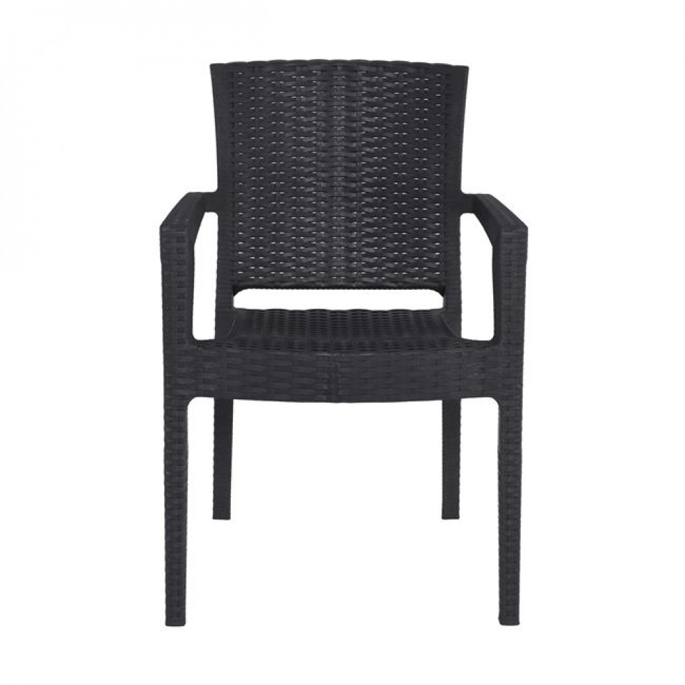 Πολυθρόνα κήπου "LORA" στοιβαζόμενη από πολυπροπυλένιο σε ανθρακί χρώμα 58x61x87