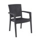Πολυθρόνα κήπου "LORA" στοιβαζόμενη από πολυπροπυλένιο σε ανθρακί χρώμα 58x61x87
