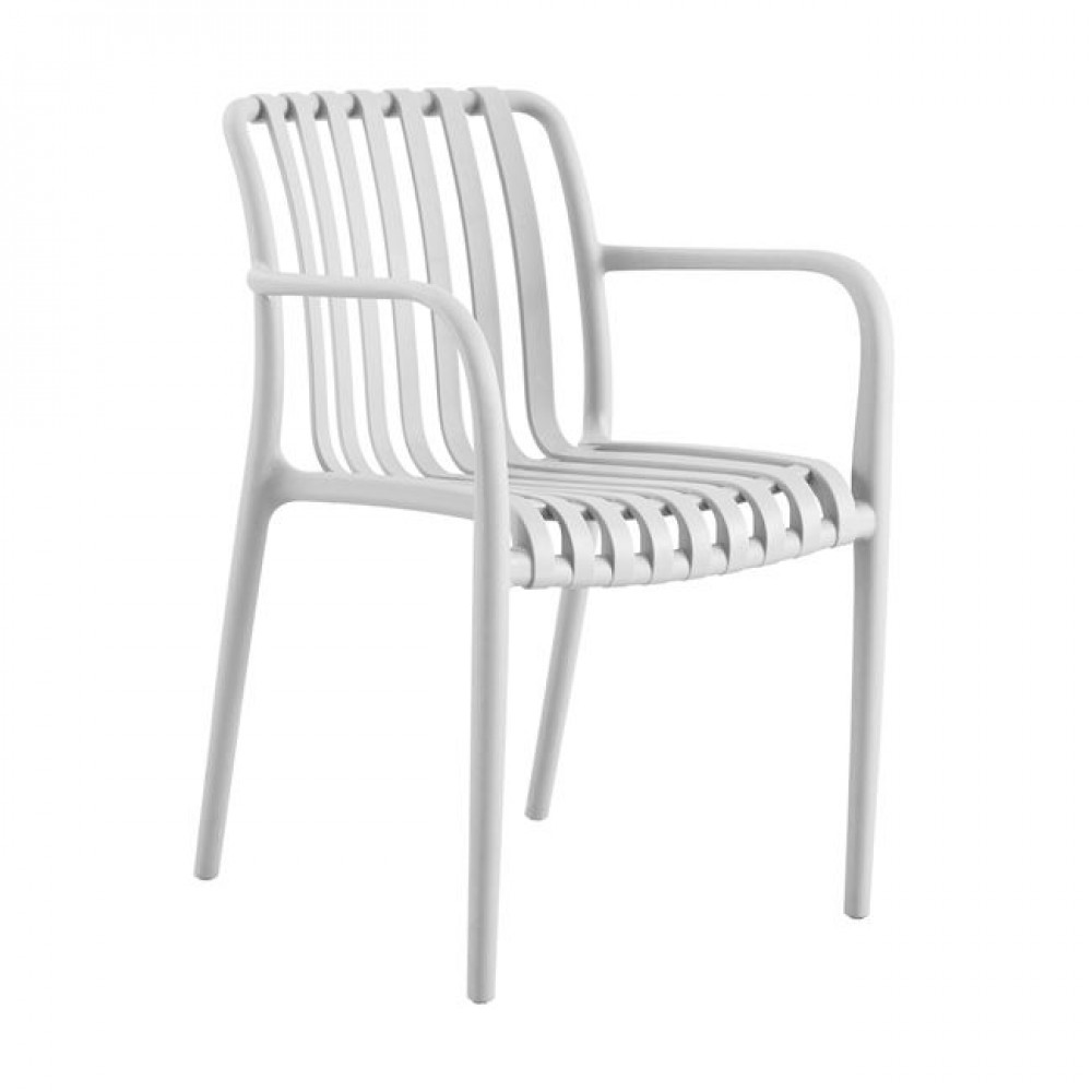 Πολυθρόνα "MODA" από PP σε λευκό χρώμα 55x58x81