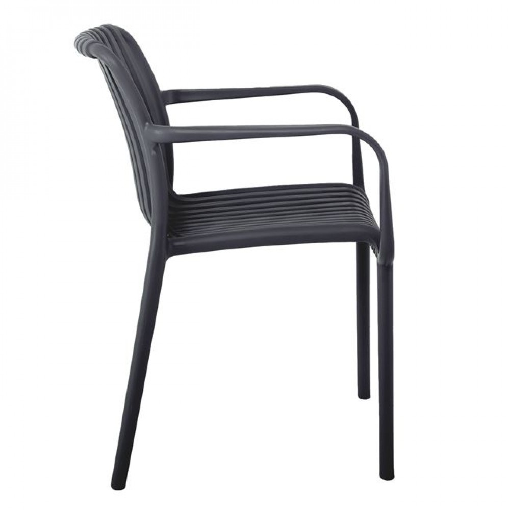 Πολυθρόνα "MODA" από PP σε ανθρακί χρώμα 57x58x80