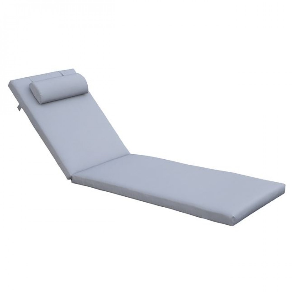 Μαξιλάρι ξαπλώστρας "SUNLOUNGER" από ύφασμα σε γκρι χρώμα 196(78+118)x60x7