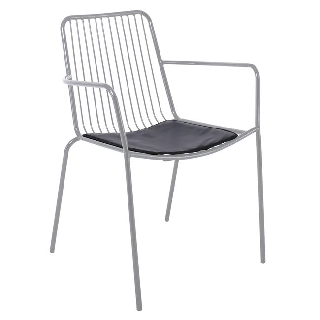 Μαξιλάρι πολυθρόνας "NEXUS" από PU σε μαύρο χρώμα 41x38x1