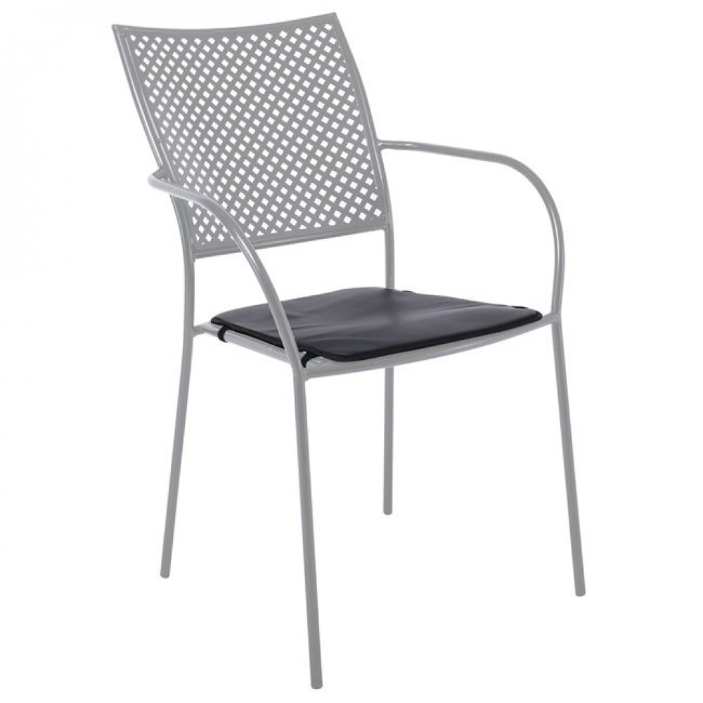 Μαξιλάρι πολυθρόνας "FERIΑ" από pu σε μαύρο χρώμα 38x45x1