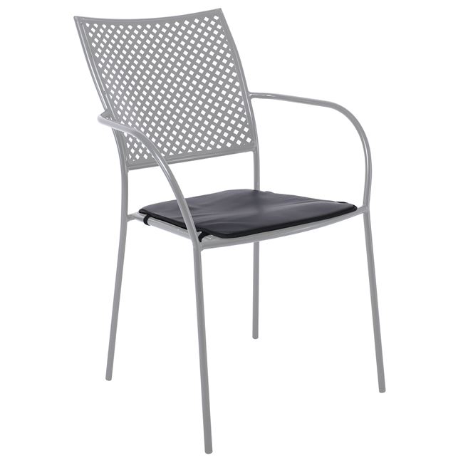 Μαξιλάρι πολυθρόνας "FERIΑ" από pu σε μαύρο χρώμα 38x45x1