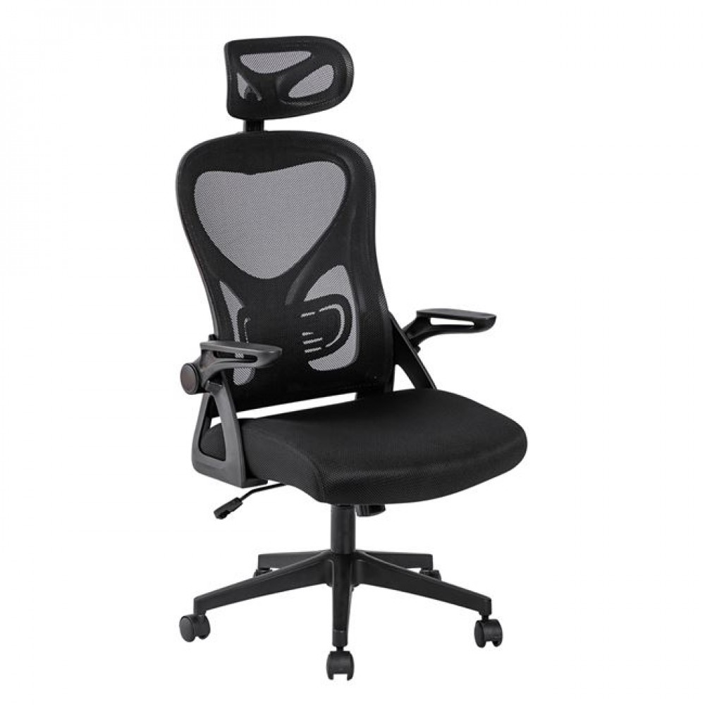 Πολυθρόνα εργασίας "BF3050" από ύφασμα mesh σε χρώμα μαύρο 63x63x118/128