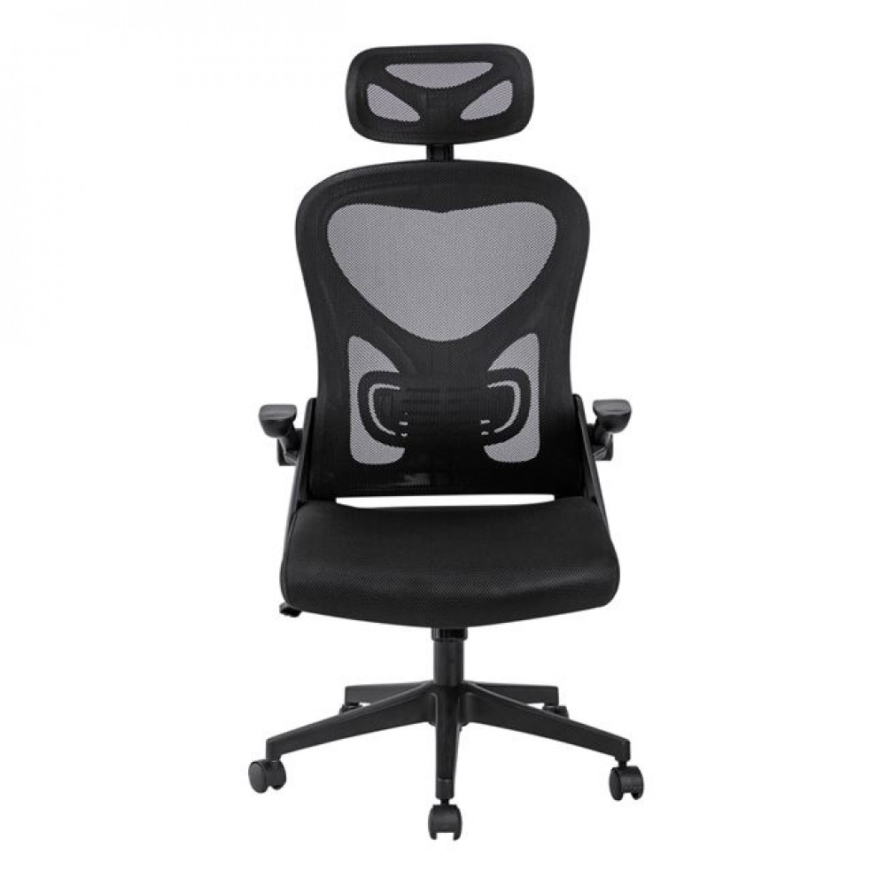 Πολυθρόνα εργασίας "BF3050" από ύφασμα mesh σε χρώμα μαύρο 63x63x118/128