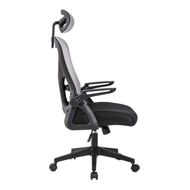 Πολυθρόνα εργασίας "BF3050" από ύφασμα mesh σε χρώμα μαύρο/γκρι 57x63x118/128