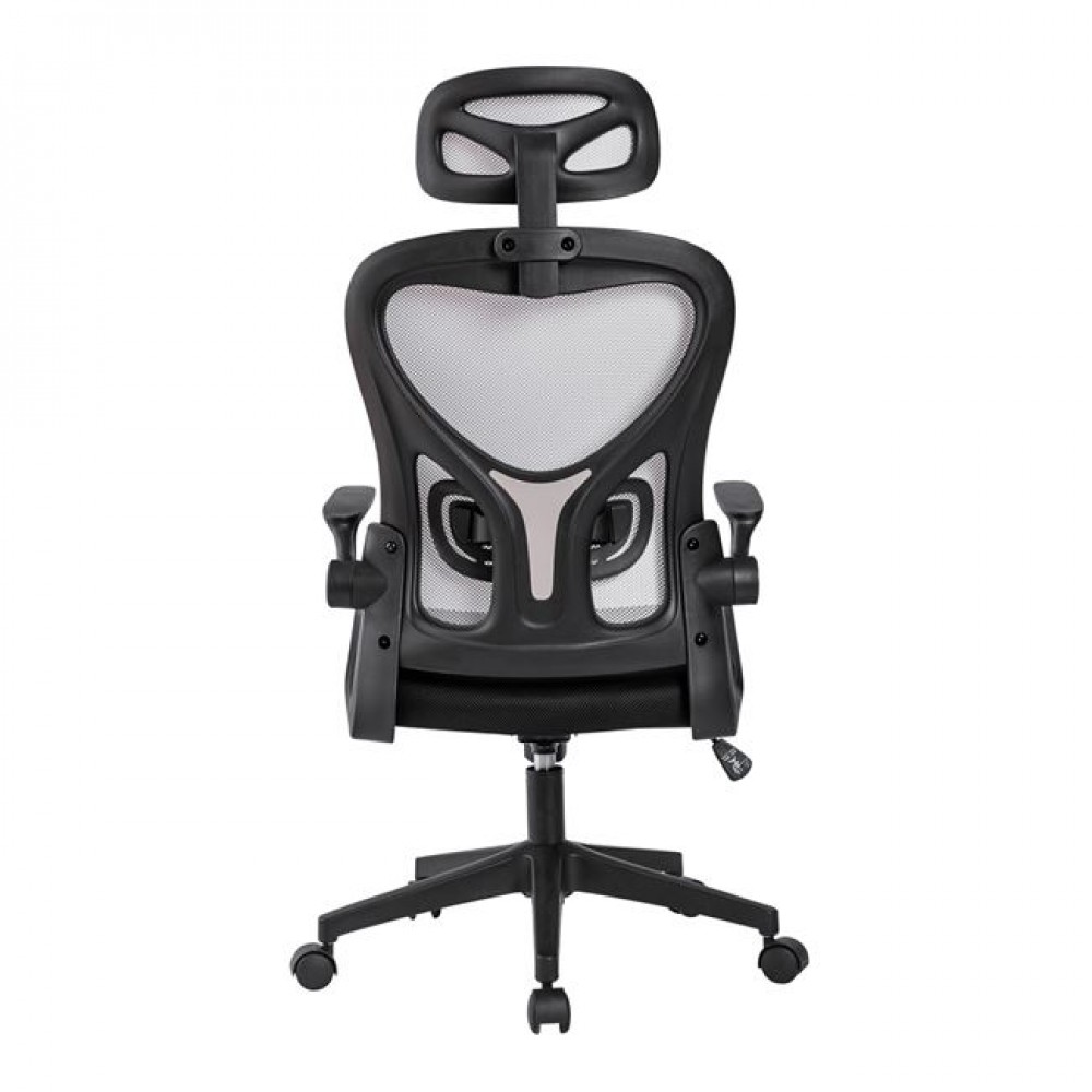 Πολυθρόνα εργασίας "BF3050" από ύφασμα mesh σε χρώμα μαύρο/γκρι 57x63x118/128