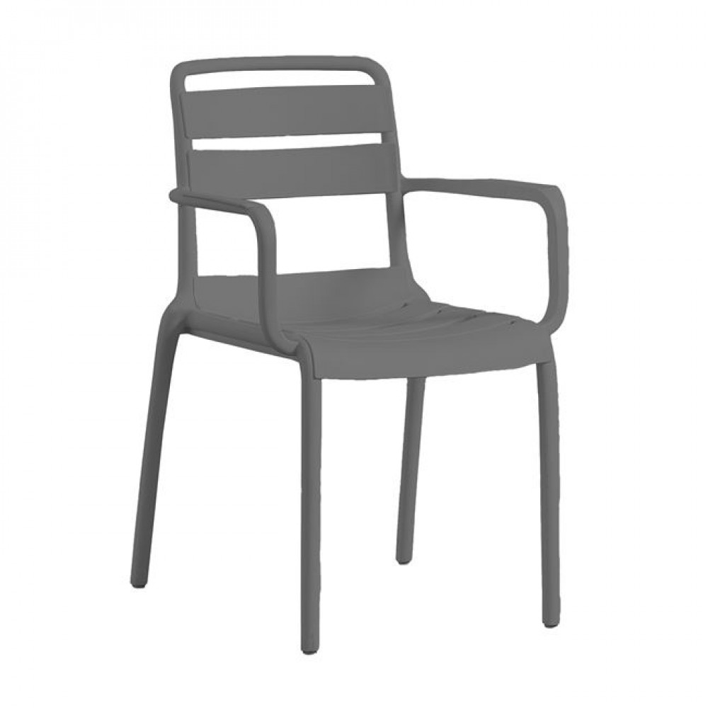 Πολυθρόνα "SERENATA" από PP σε χρώμα ανθρακί 54x58x81