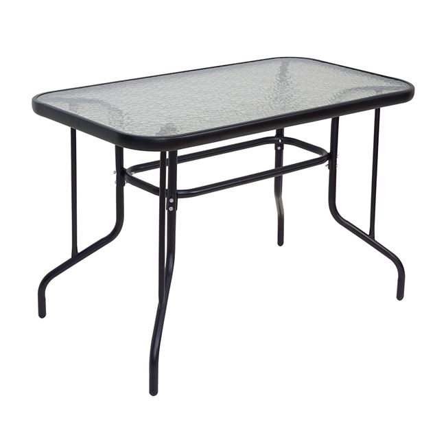 Τραπέζι "BALENO" από μέταλλο/γυαλί σε μαύρο χρώμα 110x60x71