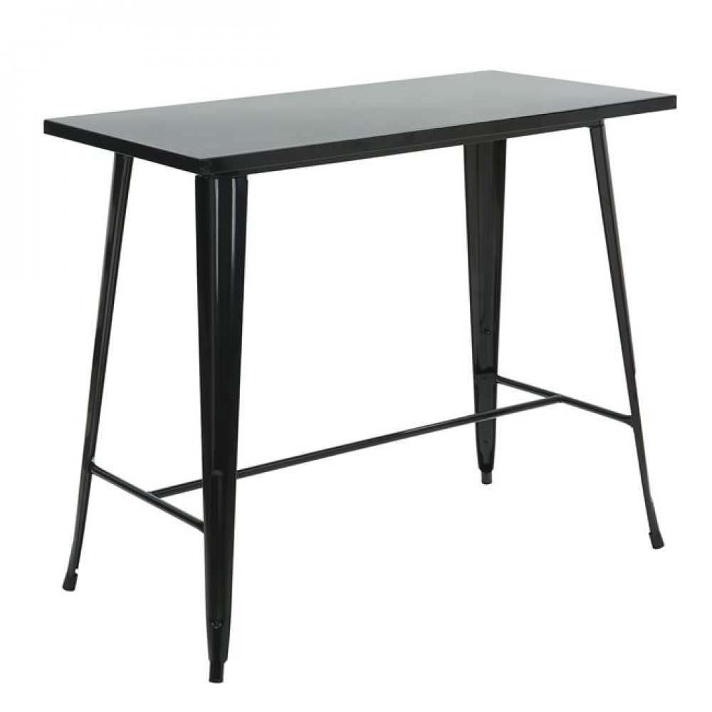 Τραπέζι μπαρ "RELIX" μεταλλικό σε μαύρο χρώμα 120x60x102
