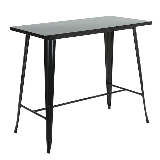Τραπέζι μπαρ "RELIX" μεταλλικό σε μαύρο χρώμα 120x60x102