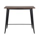 Τραπέζι μπαρ "RELIX" μεταλλικό σε μαύρο και καρυδί χρώμα 120x60x102