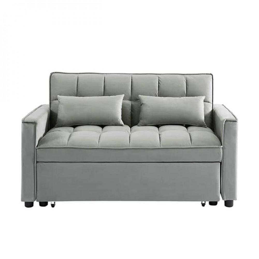 Καναπές-κρεβάτι "TEMPO" από ύφασμα σε γκρι χρώμα 141x98x77