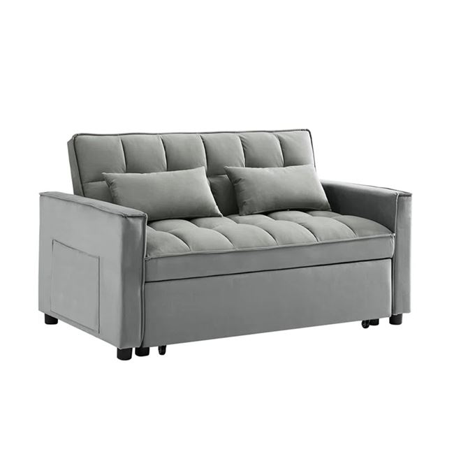 Καναπές-κρεβάτι "TEMPO" από ύφασμα σε γκρι χρώμα 141x98x77