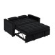 Καναπές-κρεβάτι "TEMPO" από ύφασμα σε μαύρο χρώμα 140x95x80