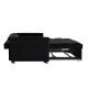 Καναπές-κρεβάτι "TEMPO" από ύφασμα σε μαύρο χρώμα 140x95x80