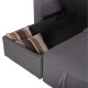 Γωνιακός καναπές-κρεβάτι "MONTREAL-W" αναστρέψιμος από ύφασμα σε γκρι χρώμα 219x144x80
