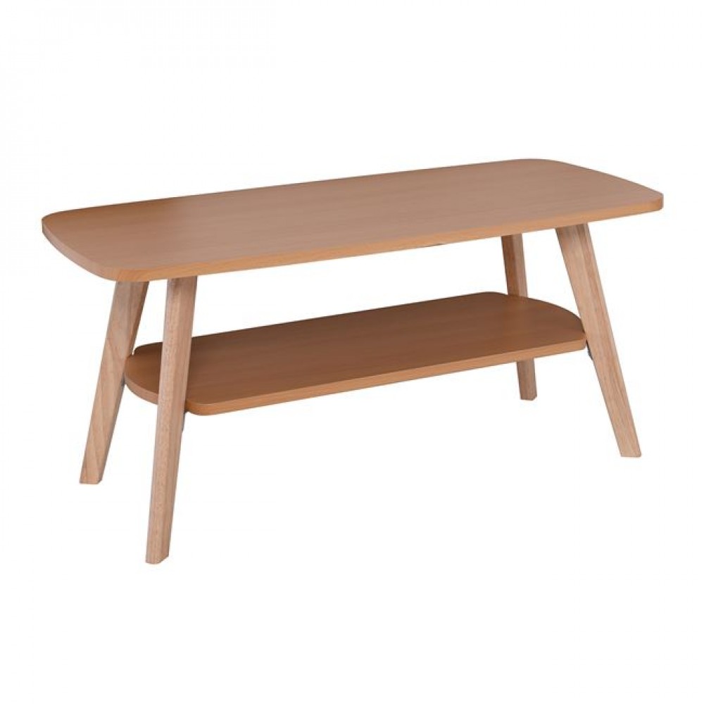 Τραπέζι σαλονιού "FINI" από ξύλο σε φυσικό χρώμα 100x48x45