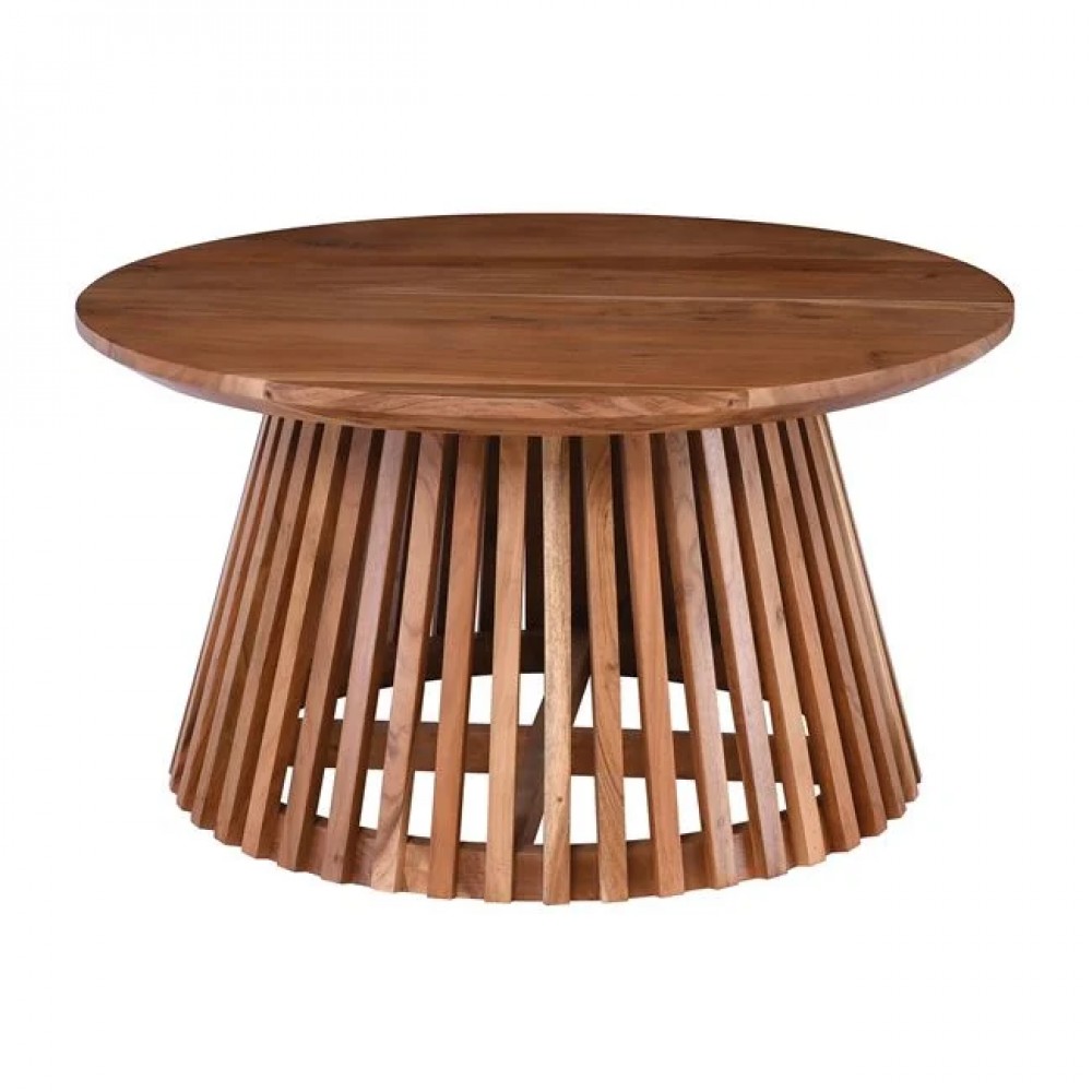 Τραπέζι "RIM" από ξύλο σε φυσικό χρώμα Φ80x43