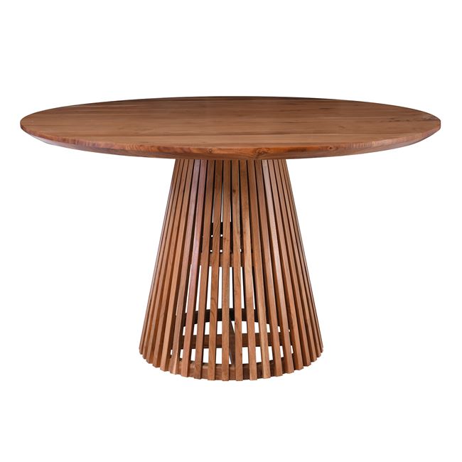 Τραπέζι τραπεζαρίας "RIM" ροτόντα από ξύλο σε φυσικό χρώμα Φ130x76