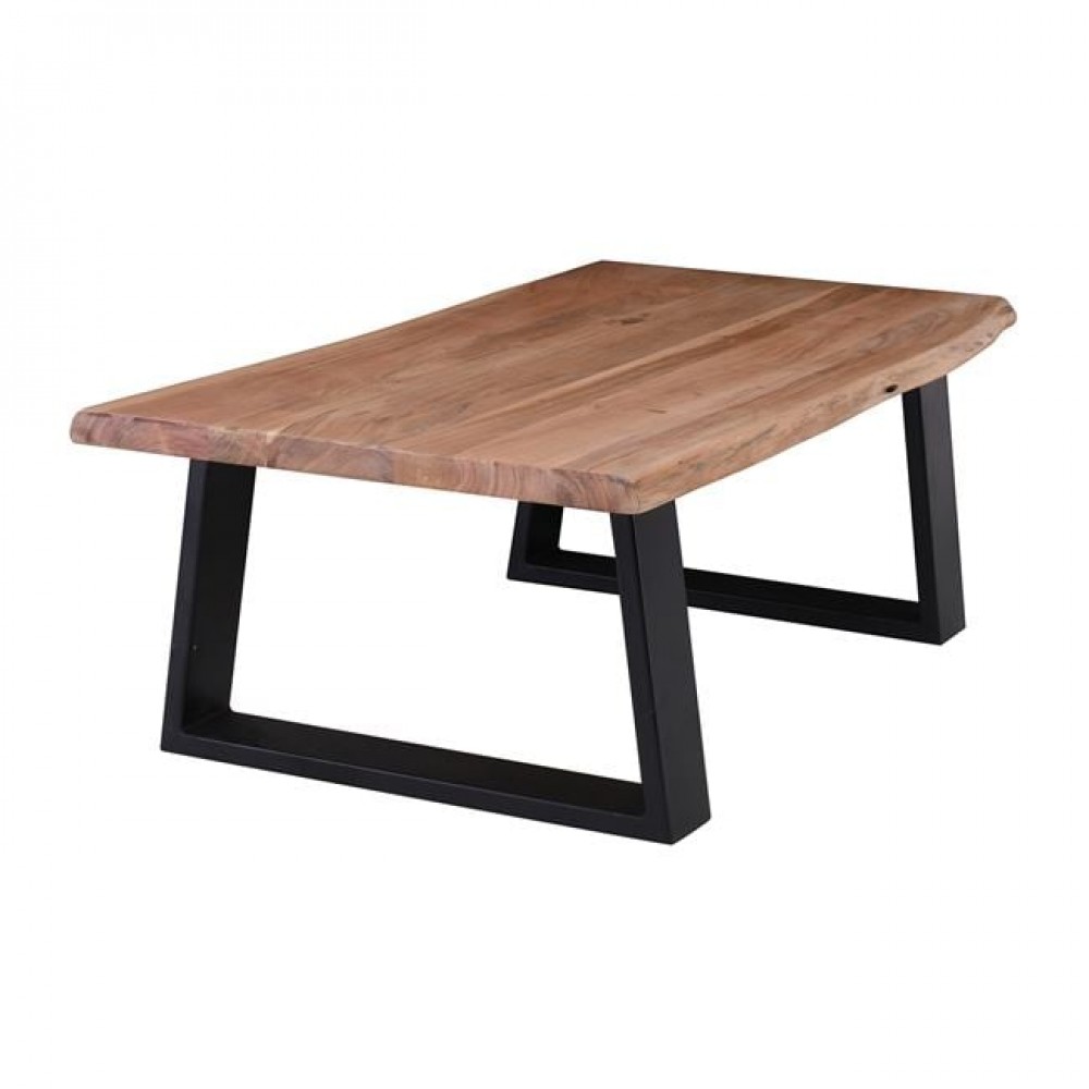 Τραπέζι σαλονιού "LIZARD-W" από μέταλλο/ξύλο σε μαύρο/φυσικό χρώμα 115x60x40