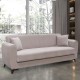 Καναπές-κρεβάτι "JEROM" τριθέσιος με αποθηκευτικό χώρο από ύφασμα σε χρώμα καπουτσίνο 210x78x78