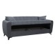Καναπές-κρεβάτι "JEROM" τριθέσιος με αποθηκευτικό χώρο από ύφασμα σε χρώμα ανθρακί 210x78x78