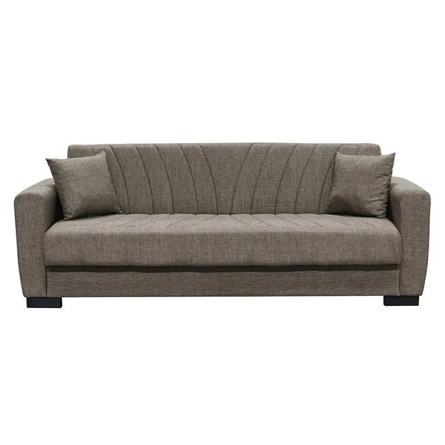 Καναπές-κρεβάτι "GALAXY" τριθέσιος με αποθηκευτικό χώρο από ύφασμα σε χρώμα καφέ 210x78x78