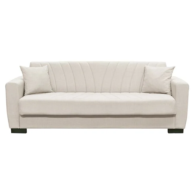 Καναπές-κρεβάτι "GALAXY" τριθέσιος με αποθηκευτικό χώρο από ύφασμα σε χρώμα μπεζ 210x78x78