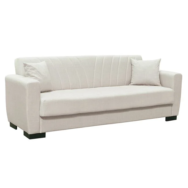 Καναπές-κρεβάτι "GALAXY" τριθέσιος με αποθηκευτικό χώρο από ύφασμα σε χρώμα μπεζ 210x78x78