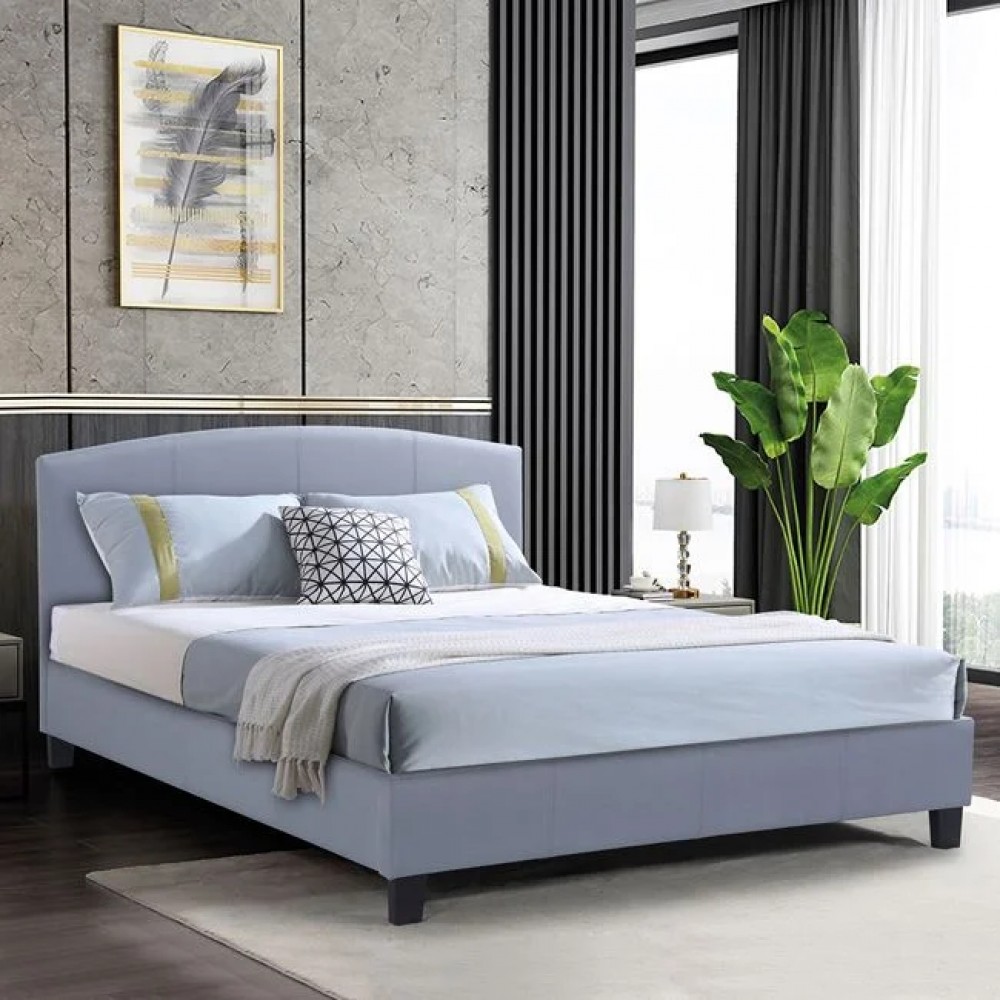 Κρεβάτι διπλό ''ODEON'' από ύφασμα σε χρώμα γκρι 168x215x94