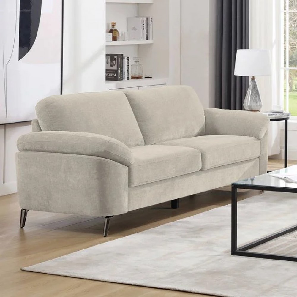 Καναπές τριθέσιος "KATRINA" από ύφασμα σε μπεζ χρώμα 212x87x89