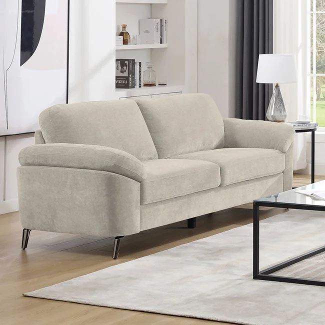 Καναπές τριθέσιος "KATRINA" από ύφασμα σε μπεζ χρώμα 212x87x89