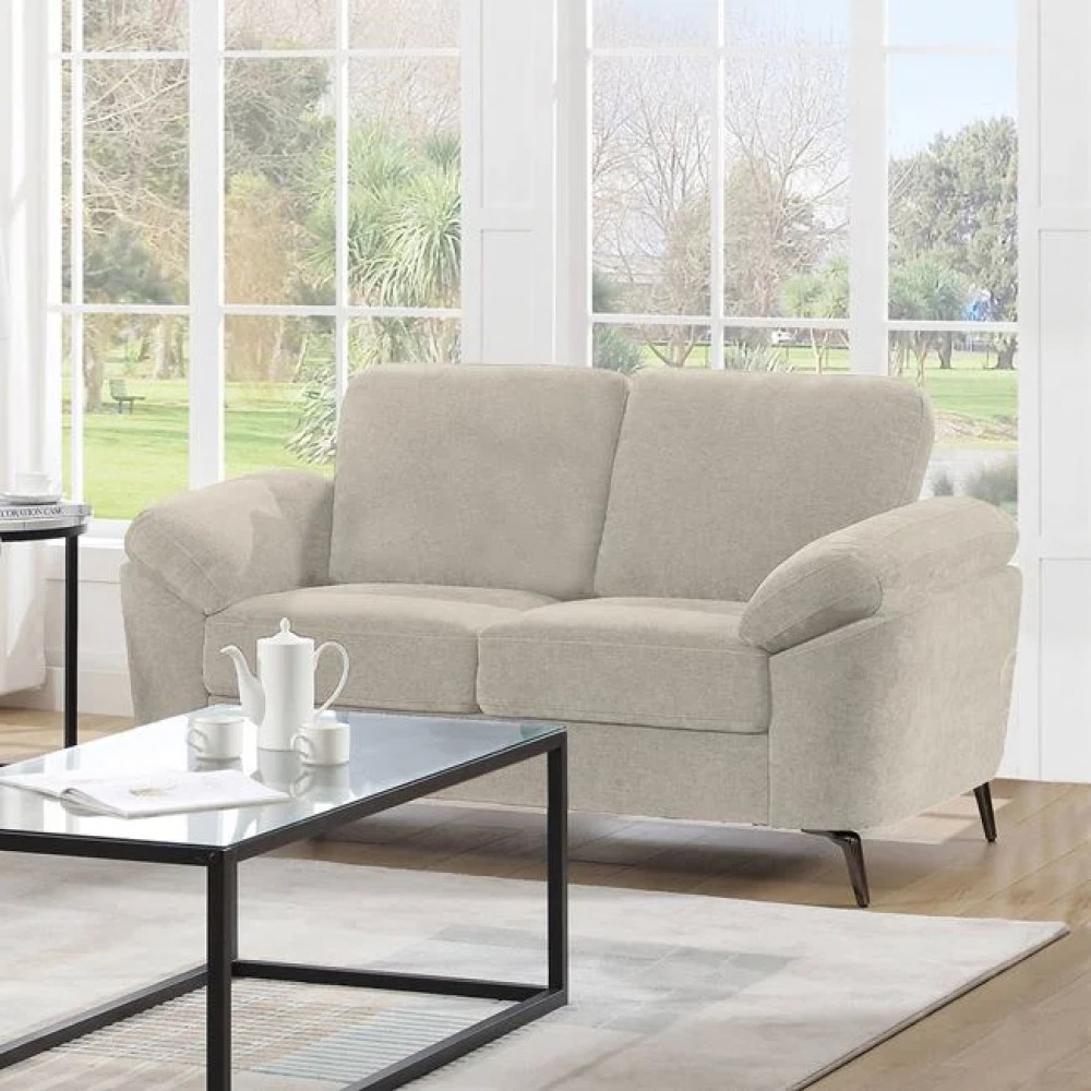 Καναπές διθέσιος "KATRINA" από ύφασμα σε μπεζ χρώμα 162x87x89